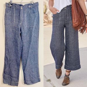 Sundance 100% Linen Denim River Bank Pants - Size 10